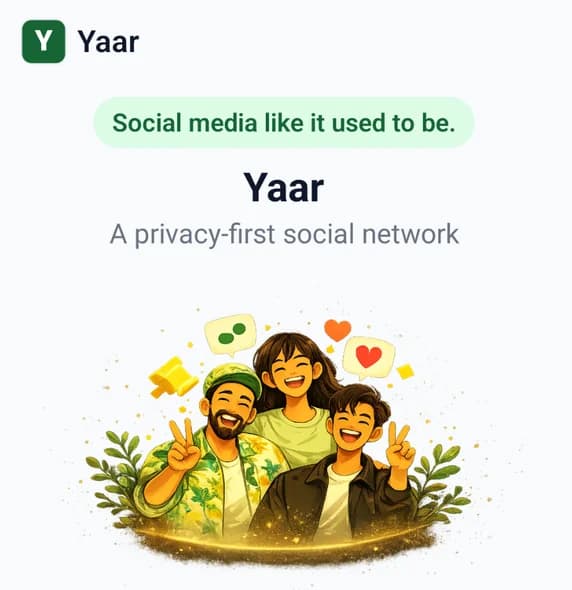 Yaar mobile app dashboard showing community engagement metrics
